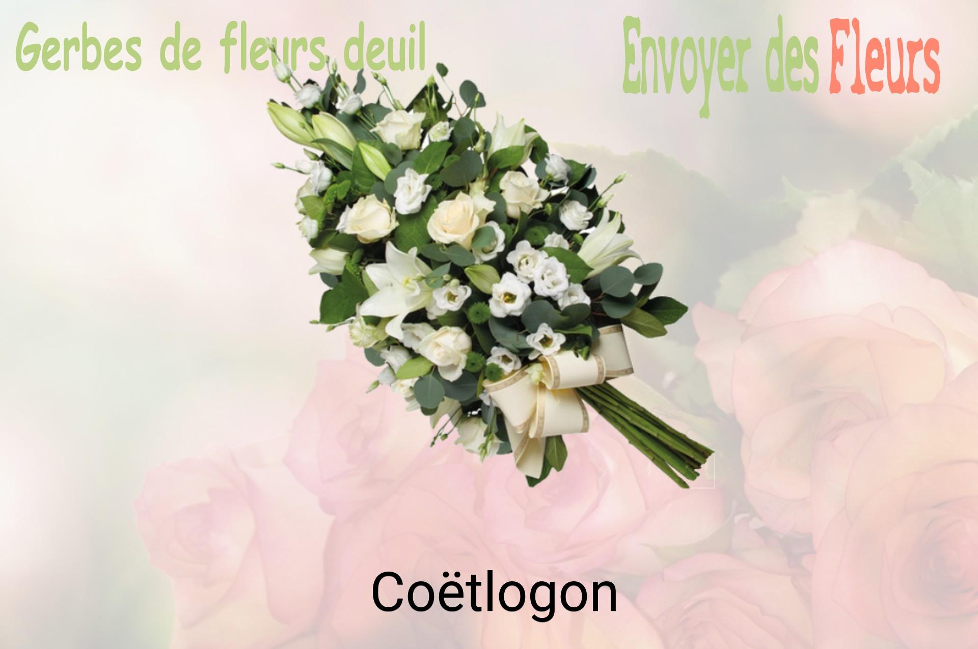 Gerbe de fleurs de deuil livrée à Coëtlogon